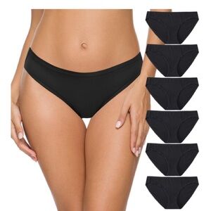 Bikini Underwear Panties Black Women’s Large 6-pack
